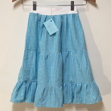 Skirt Girls 2/3 Maxi Blue Gingham Ruffle Tier 100 Cotton Mom and Pop's Kids