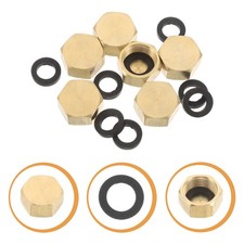  6 Sets Thread Plug Garden Hose Brass End Caps Stop Valve for Radiator