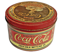 Coca-Cola Victorian Art Vintage Advertising Tin Container W/ Lid MADE IN USA