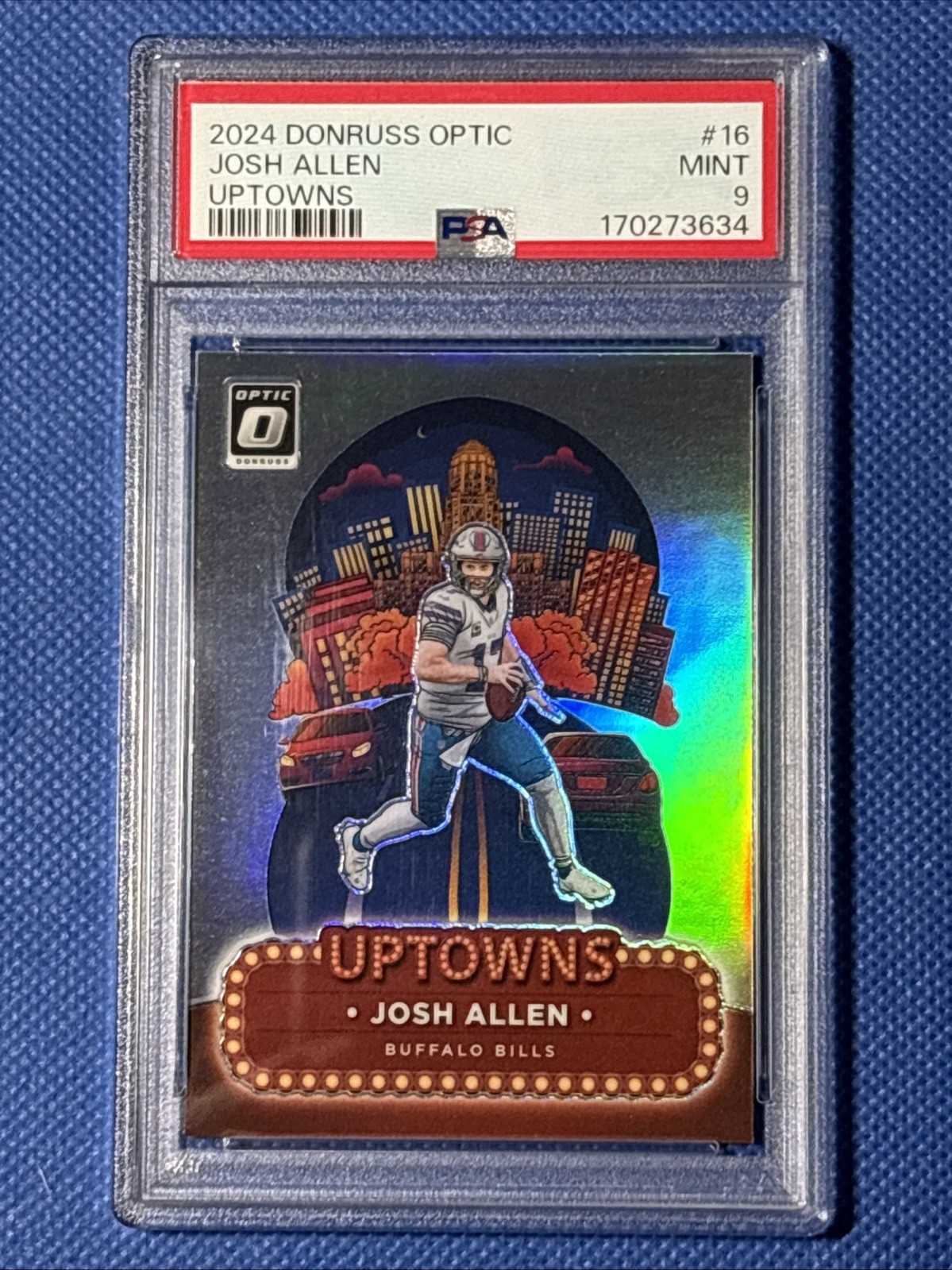 Panini 2024 Donruss Optic Uptowns Josh Allen #16 PSA 9 Prizm Buffalo Bills 🔥🔥