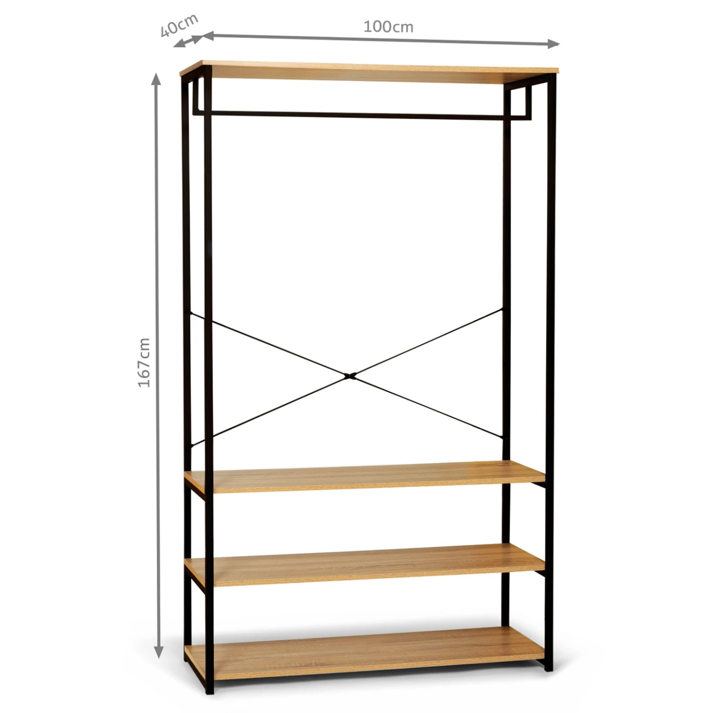 Dressing 100 cm DETROIT pour organiser une petite chambre avec style - 4