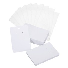 100 Pcs Earring Display Cards with Packaging White, 3.5 x 2.4 Inches 