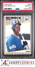 1989 FLEER #548 KEN GRIFFEY JR. RC MARINERS HOF PSA 8.5