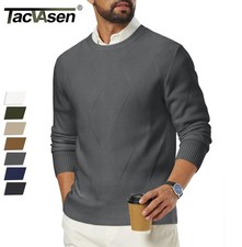 Men's Crew Neck Knit Sweater Long Sleeve Pullover Sweater Casual Dress Sweaters