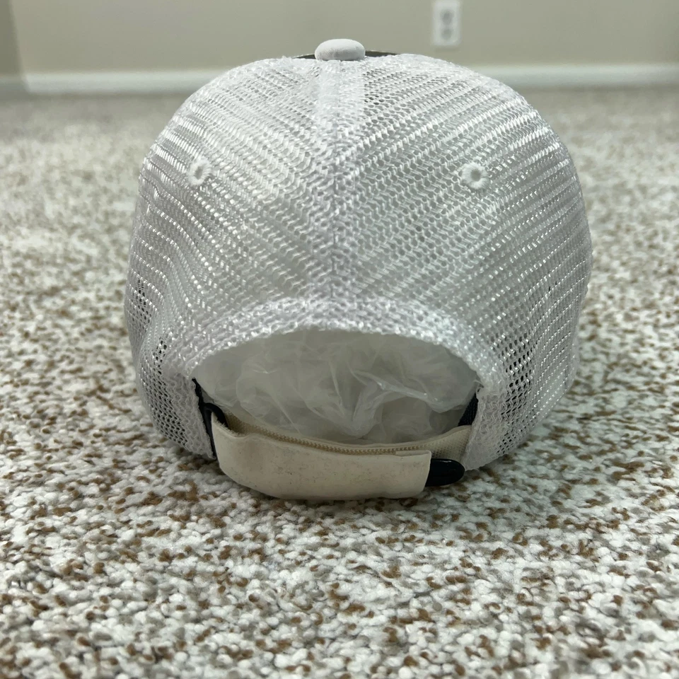 Nike Golf Hat Cap Strap Back Black White Striped Mesh Trucker Swoosh Mens - Image 3 of 4