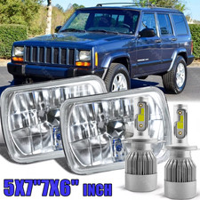 5x7 7x6 Led Headlights Drl For 1986-1995 Jeep Wrangler Yj 1984-2001 Cherokee Xj
