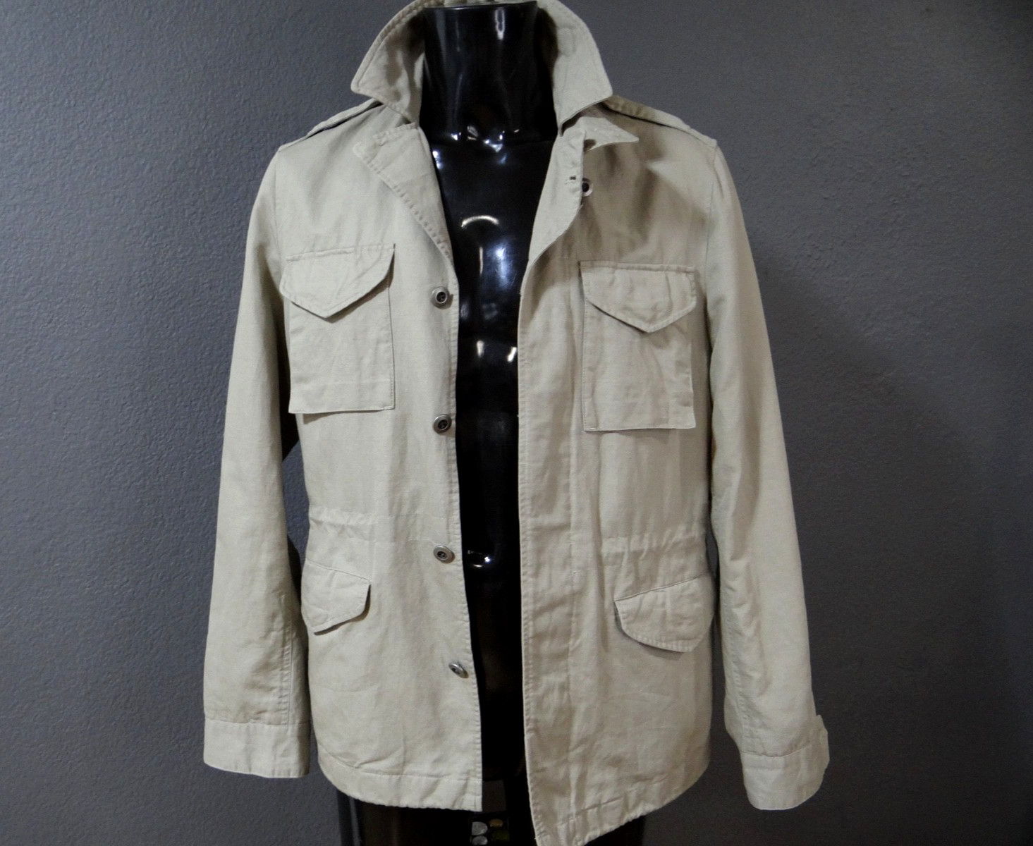 Allsaints Vulcan Military Cargo Jacket Khaki Pockets Men's Size Small