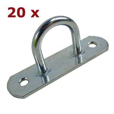 20x Bügelkrampe verzinkt für Rundösen Bügelinnenhöhe 21mm Lochabstand ca. 51mm