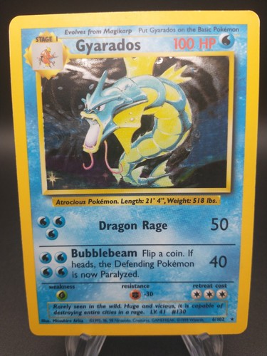 Gyarados 6/102 - Base Set 1999 - Pokémon TCG - HP 