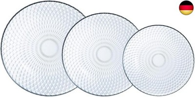 Luminarc Pampille Clear Geschirrset aus Glas, 18 Stück - 6 Personen, transparent