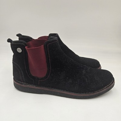 Geox Respira Italian Black Suede Chelsea Ankle Boot Size EU 40 US 7 Pull On