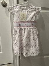 NWT The Beaufort Bonnet Company Addie Angel Sleeve Dress Port Royal Rosebud 3T