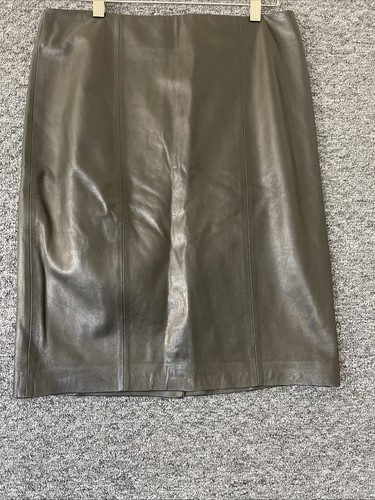 Talbots Genuine Leather Black Pencil Skirt Lined 6 Dark Romantic Luxury Money