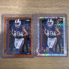 2025 Topps Chrome Dawson Knox #33 Orange Wave Refractor 12/25 Bills See Pics