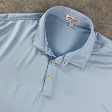Peter Millar Summer Comfort Mens Polo Shirt XL Light Blue Short Sleeve