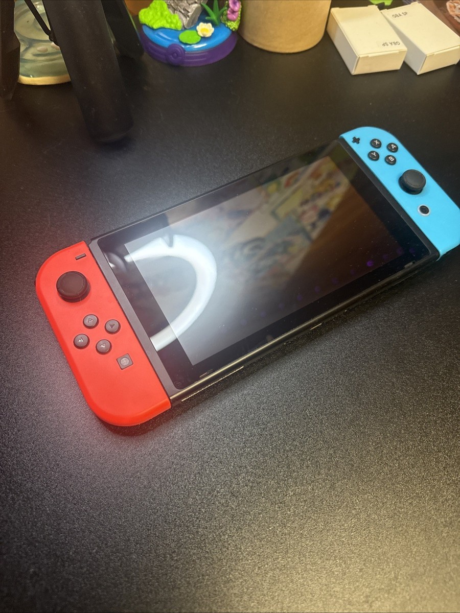 Nintendo Switch Animal Crossing Edition With Neon Blue and Neon