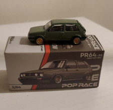 pop race 1:64 PR64-99 volkswagen golf gti mk2 1989 green gold **DAMAGED**