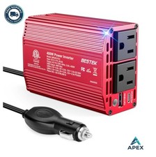 400W Car Power Inverter 12V to 110V Dual AC Outlets USB-C PD 30W USB-A QC 3.0