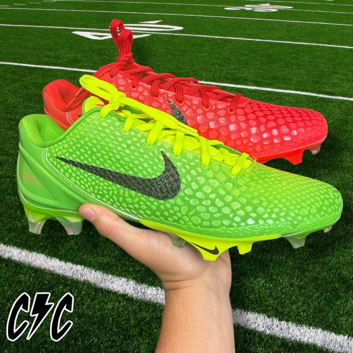 SIZE 11 RARE Nike Vapor Edge Kobe 6 SE Grinch Mismatch Football