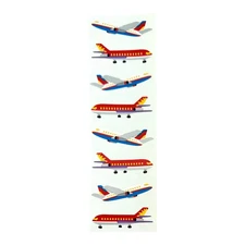 Mrs. Grossman's Stickers 1 Strip Passenger Airplane Jets Travel 1997