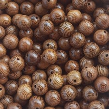 1200pcs 6mm Dark Brown Natural Stripe Wood Beads for Jewelry Making Crafts Proje