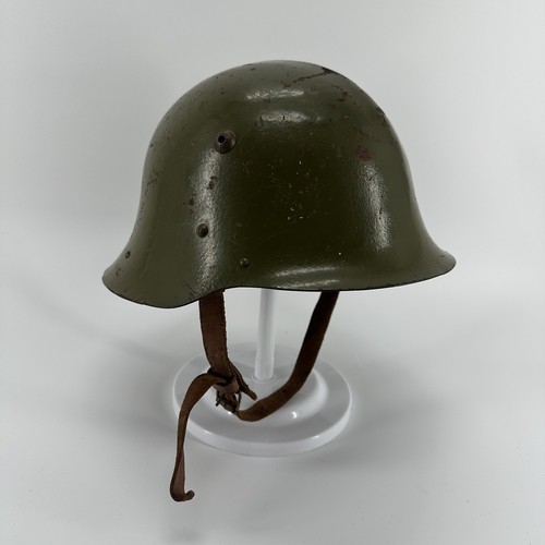 WWII GERMAN TYPE M36 BULGARIAN STEEL HELMET W/ STRAP/ LINER VINTAGE WW2 