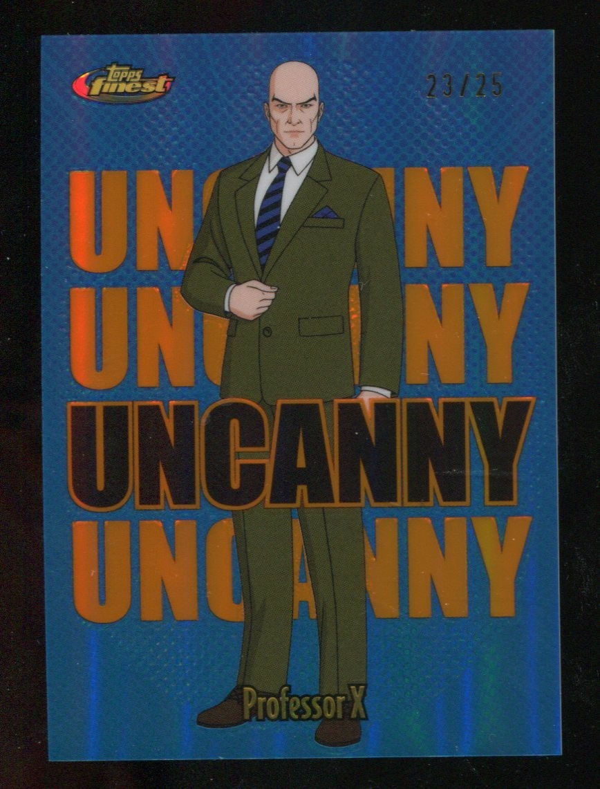 Professor X 2025 Topps Finest X-Men '97 Marvel Uncanny SP Orange Refractors /25