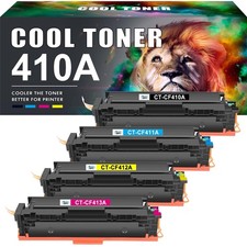 4 New Toner for HP 410A 410X CF410A CF410X Lot Laserjet Pro MFP M47 With Chip