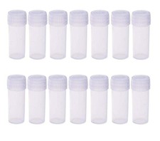 50 PCS Plastic Sample Bottles Mini Clear Storage Case Lid 5 ml Vial Tube