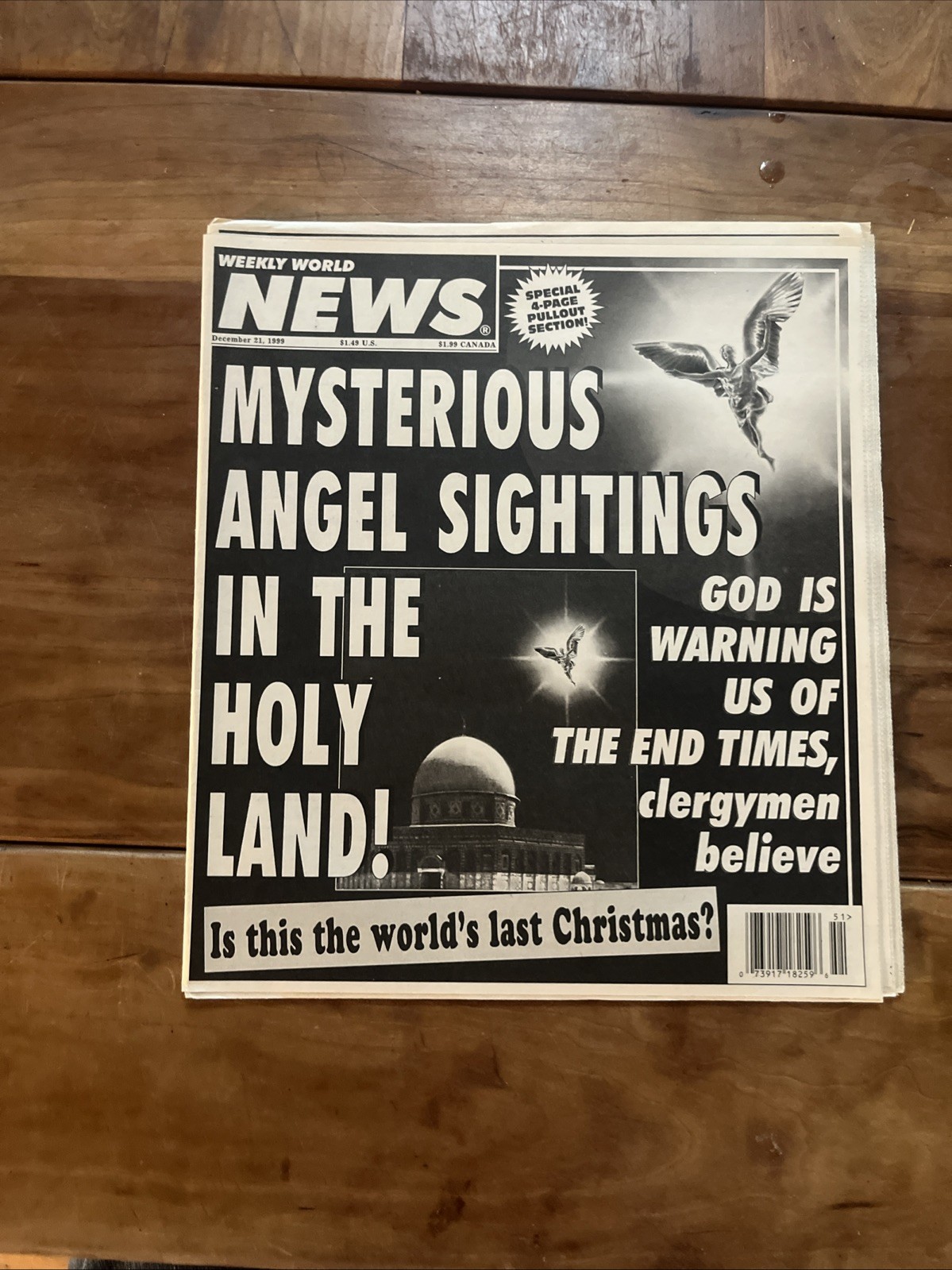 WEEKLY WORLD NEWS December 21, 1999, Mysterious Angel Sightings In The Holy Land-image