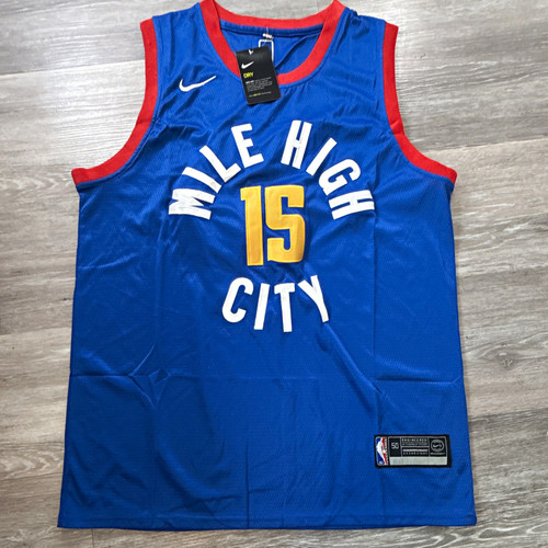 NBA Denver Nuggets Nikola Jokic #15 Mile High City Jersey Blue Size Mens L