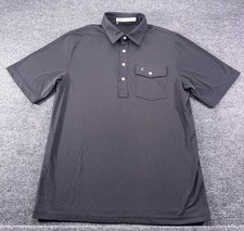 Criquet Men's Black Solid Short Sleeve Polo Shirt w/ Pocket Collared Medium EUC