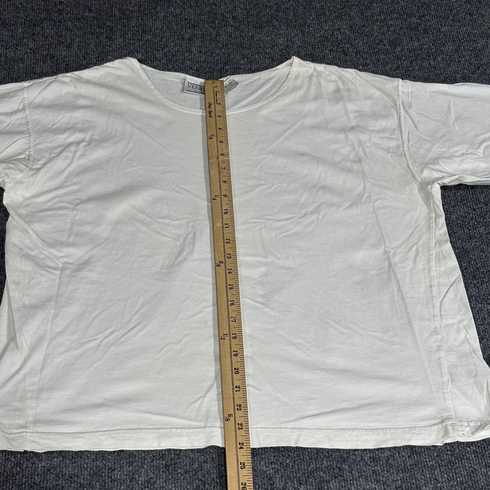 Venezia Shirt Womens 18/20 White Oversized Crewneck 3/4 Sleeve Cotton Israel