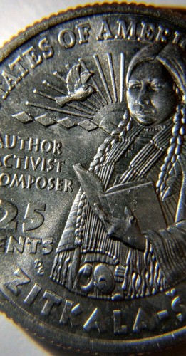ERROR Die Chip On Bird 2024-P Zitkala-Sa Quarter Circulated - Picture 2 of 5
