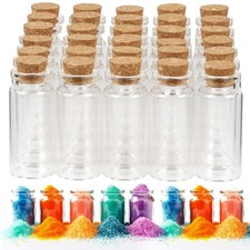 30 PCS Mini Glass Bottles, 10ml Small Glass Bottles, Vials Cork Stoppers, Spe...