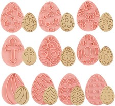 Easter Egg Cookie Cutters x10 Party Eggs Cute Fun DIY Stampers 3D Biscuit Icing
