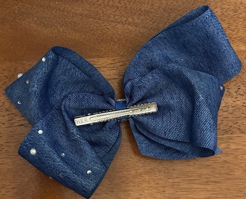 JoJo Bows - Denim Sequence & White Colorful Bow Pattern -Great - Set of 2 Large - Picture 10 of 21
