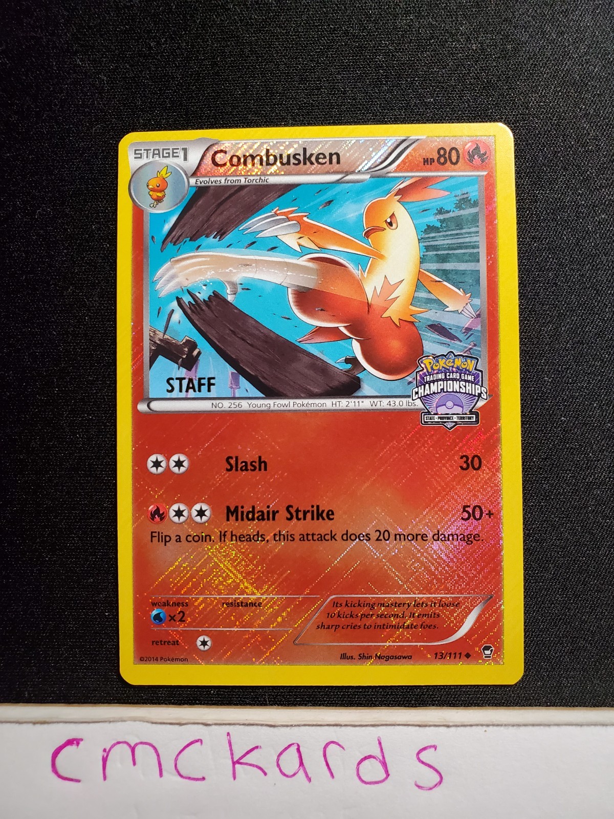Combusken 13/111, LP, STAFF Promo, State Championships, Pokémon League, Holo