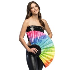 Boland - XL Rave Hand Fan Rainbow Vibe - Adult