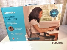 Homedics Contour Gel Shiatsu Massage Pillow Complete Body Pain Relief. OPEN BOX