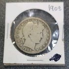 1908 Barber Half Dollar Silver Coin Circulated Business Strike #467