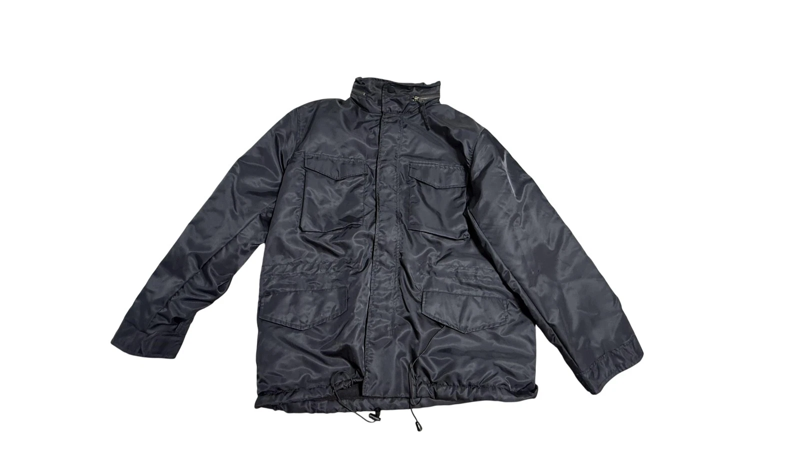 Gap Jacket Mens Large Black Nylon Insulated Parka Full Zip Pockets Winter