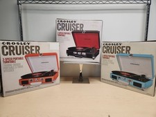 CROSLEY CRUISER 3 SPEED PORTABLE TURNTABLE VINYL RECORD PLAYER