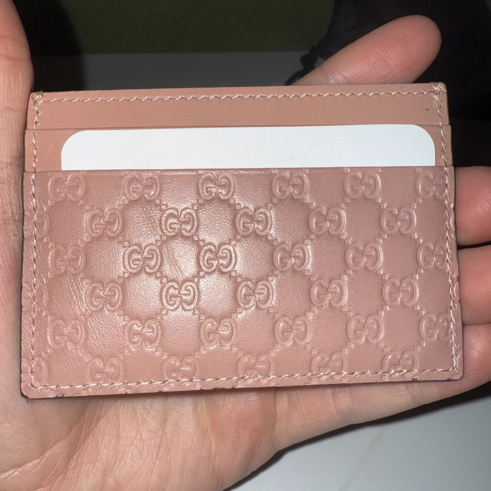 Nuevo Auténtico Gucci Microguccissima Rosa - Tarjetero de Cuero Foto 2 de 4