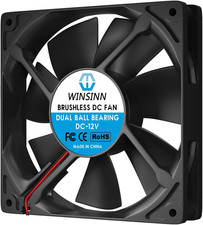 120Mm Fan 12V, PC Case 12 Volt Fans 12025 Dual Ball Bearing, Brushless Cooling 1