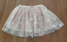 H M Pink Sheer White Glitter Ballet Tutu Skirt Size 2-4T