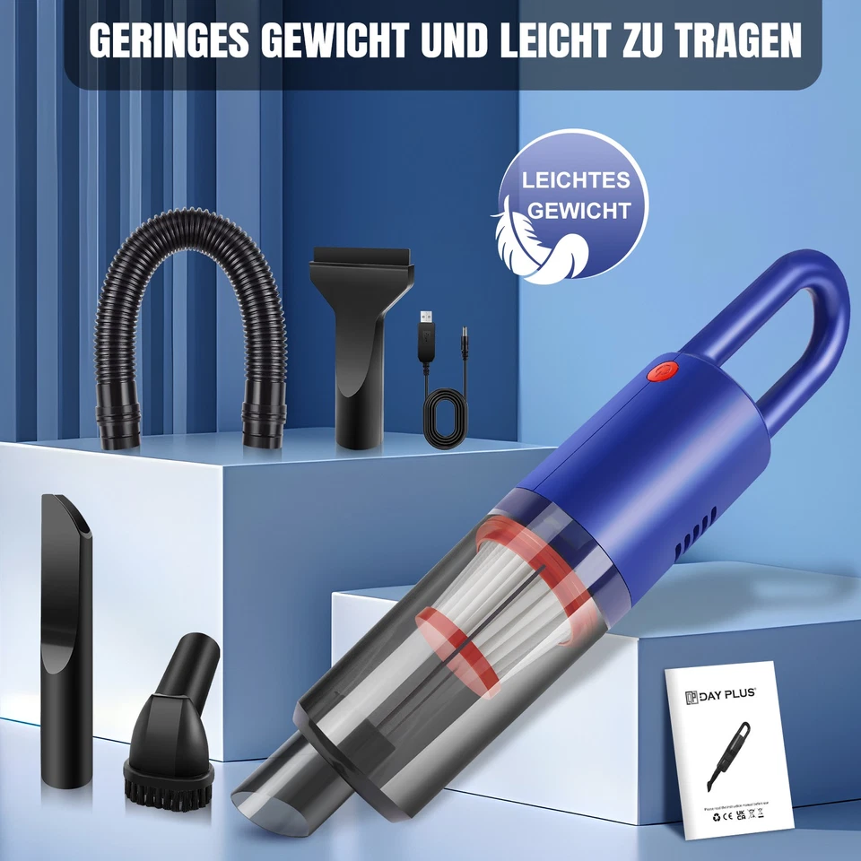 Handstaubsauger Kabellos Staubsauger 4800W Nass&Trocken Akku Für Auto Büro Haus - Bild 3 von 4