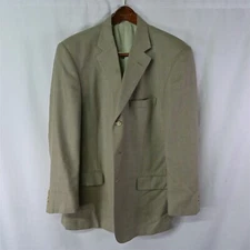 Tallia Uomo 46R Yellow Windowpane Plaid Wool 3Btn Blazer Suit Sport Coat