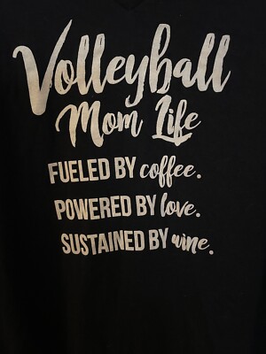 Volleyball Mom Life 2X Large Black Short Sleeve Graphic Tee