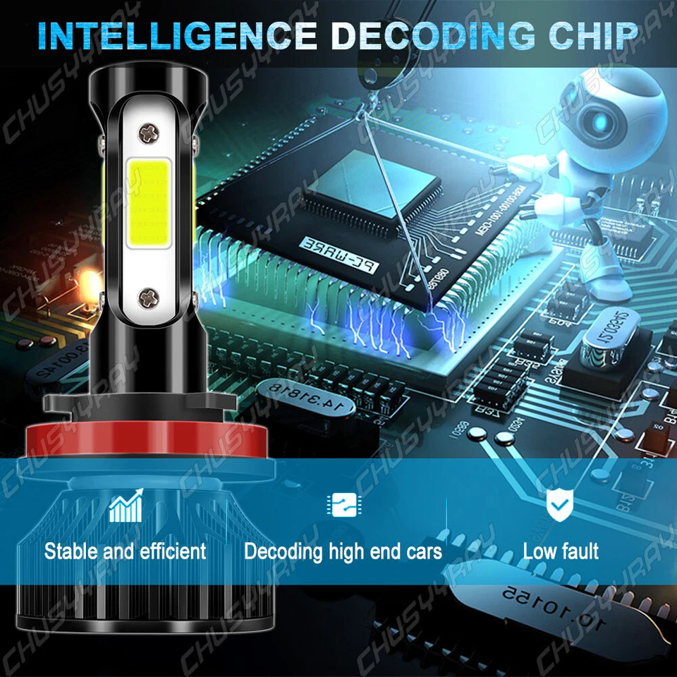 For Infiniti EX35 2008-2012 6000K 4X Front LED Headlight Bulbs Combo - Image 4 of 4